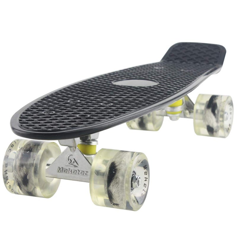 Meketec Skateboards Black Complete Mini 22 inch Skateboard for Grandson Kids Girl Youth Beginner Children Teenagers Adults Birthday Gift (Black) - Image 1